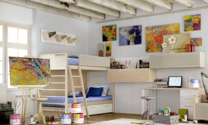 Варианты дизайна детской комнаты с двухъярусной кроватью