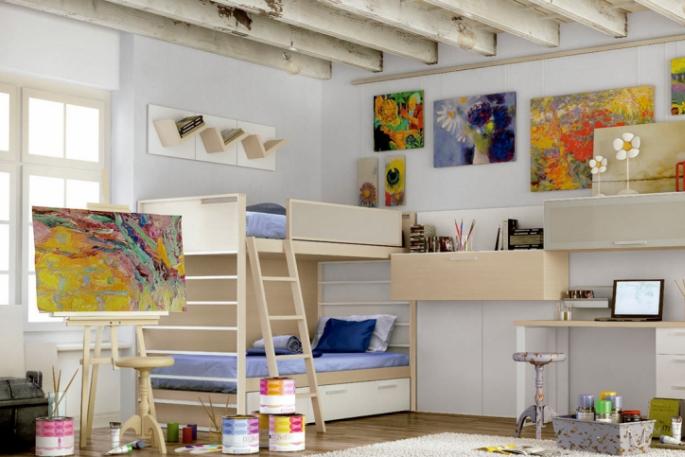 Варианты дизайна детской комнаты с двухъярусной кроватью